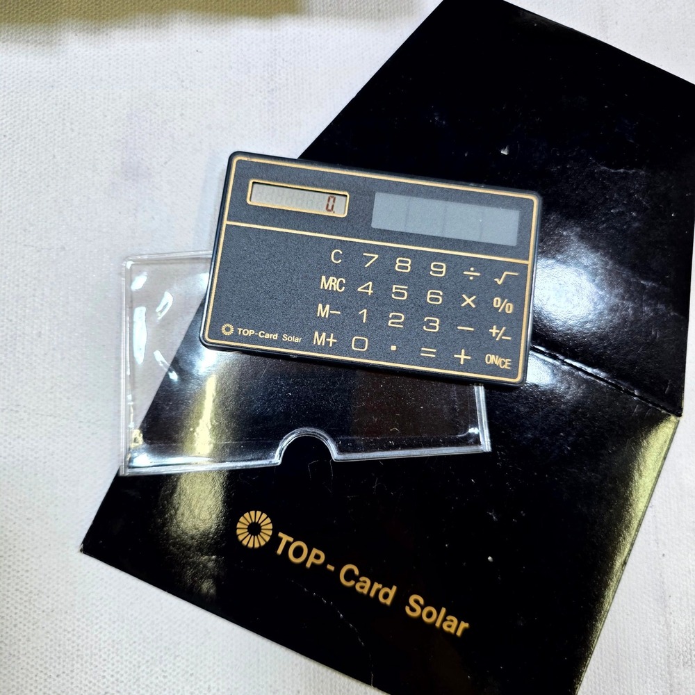 TOP-Card Solar Calculator Bulk Lot 18 Black Slim Credit Card Portable